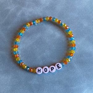 Bracelet | Handmade “HOPE” Glass Beads Stretch Bracelet